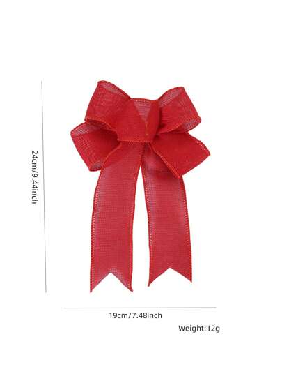 1 X 25cm Glitter Pink Linen Christmas Bow Pendant Christmas Tree Decoration Diy Accessories Christmas Bow Pendant Best Gifts Birthday Home Decor Christmas Decorations Room Decor Winter