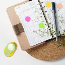 1pc Mini Punch Wave Round Paper Handmade DIY For Greeting Cards Handmade Handbook Making Suitable For Scrapbooking, Handmade Paper, Random Color - Multicolor - View 9