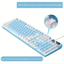 con cable Teclado de juego USB iluminación led para Juego oficina ( Teclado )