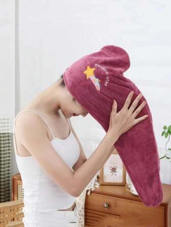 1 件女士/女孩浴巾帽，速干柔软，适合女士头发包裹（学校）、学校、返校、旅行、旅行必需品、家居必需品、毛巾、皮肤护理