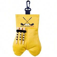 高爾夫球收納袋 高爾夫球座袋 便攜式高爾夫球袋 帶掛夾的帶扣袋 腰包 運動高爾夫配件 - 黃色 - 查看 1