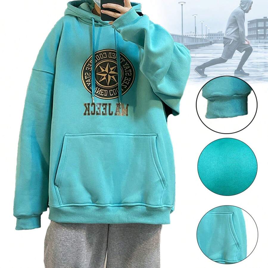 Sudadera Hombre Con Capucha De Calidad Con Cierre Hoodie - Azul - Ver 1