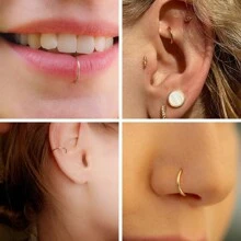 18 件 16 克時尚 Rook 穿孔首飾女式男式,眉環眉毛首飾 Rook 耳環肚唇環彎曲槓鈴眉毛穿孔軟骨 Daith Helix Tragus 不銹鋼耳環穿孔 - 黑色 - 查看 11