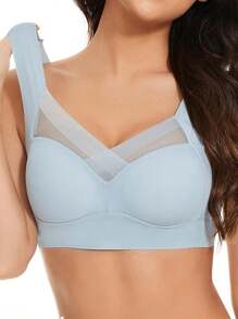 5 piezas/Conjunto de sujetador de belleza sin costuras para mujer, diseño de una sola pieza, acolchado y sin aro, delgado y amigable con la piel, sin sensación de restricción, sujetador para dormir, lencería