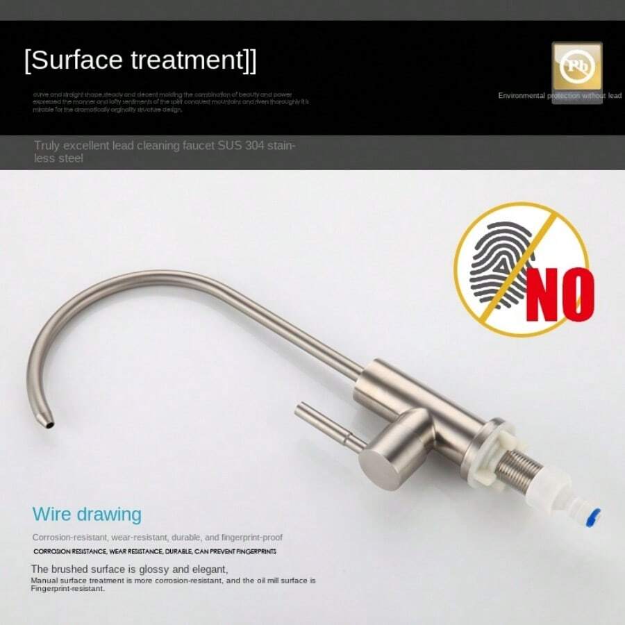 1pc Dark Gray 304 Stainless Steel Kitchen Water Purification Faucet For Sink Or Water Filter With 4cm Interface - Dark Grey - View 1