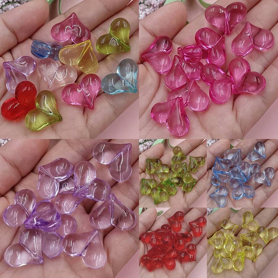 10入組17*22mm愛心形狀散珠,透明色,適用於diy項鍊吊墜製作 - 10個17*22毫米 - 查看 1