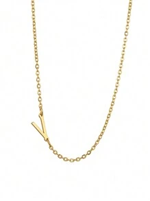 1 件女士不銹鋼首字母項鍊 A-z 大寫字母吊墜生日禮物 - 信件系列 - 查看 25