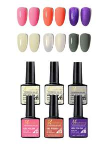 MISS CHEERING 6 Piece Nail Lacquer Set - Premium Manicure Tools, Vibrant Nail Polishes, Professional Gel Manicure, Home Gel Manicure Set, Complete Manicure Set, Includes Phototherapy Gel, Nail Polish Long Lasting Nail Glue - trái cam - Xem 1