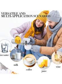 1PC Fashion Shiny Stainless Steel Aluminum Covered With Rhinestone Insulated Shiny Stainless Steel Smart Shiny Glass With Rhinestone LED Temperature Display Rhinestone  For Children And Women Bottle Mug Gift 17 Ounces 500ml Is A Very Gift - Silver - View 4