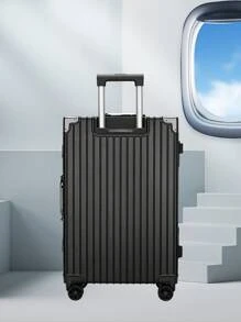 1 Miếng Bền chặt Vali , Dung lượng lớn Bánh xe Vali , ABS + PC Hành lý , Khóa mật khẩu , Khóa mật khẩu Hành lý xách tay Cho du lịch Ngày lễ Kỳ nghỉ Du thuyền Trở lại Trường Dành Cho Nam Và Nữ Sinh viên - màu đen - Xem 5