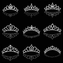 1入組銀色新娘頭飾帶,帶有鑽石裝飾,適合流行女性在正式場合或派對上使用