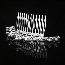 1入組銀色新娘頭飾帶,帶有鑽石裝飾,適合流行女性在正式場合或派對上使用