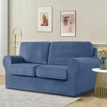 1/2/3 Seat Sofa Cover Velvet Stretch Couch Slipcover Protector + Cushion Cover Couch Chair Slipcover Sofa Protector