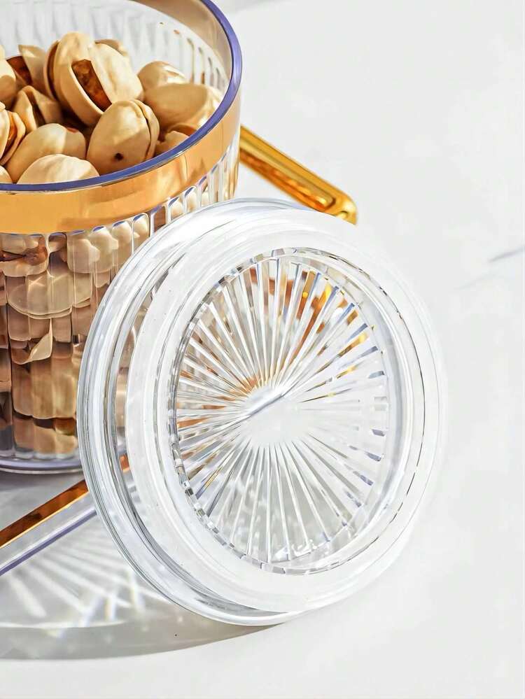 1 Bandeja Transparente Y 3 Piezas De Juego De Contenedores De Almacenamiento De Alimentos, Para Hogar - Blanco - Añade 4