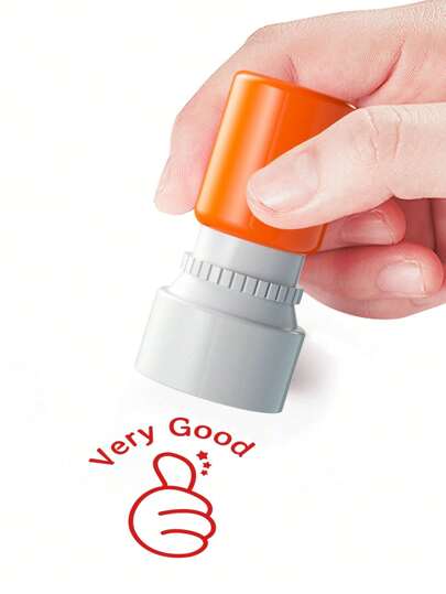 字母和竖起大拇指符号印章，鼓励学生返校印章，返校，学校用品