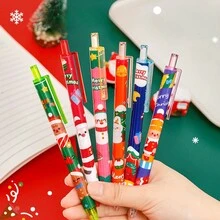 6入組可愛聖誕節中性筆卡通考試筆文具