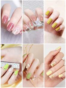 MISS CHEERING 6 Piece Nail Lacquer Set - Premium Manicure Tools, Vibrant Nail Polishes, Professional Gel Manicure, Home Gel Manicure Set, Complete Manicure Set, Includes Phototherapy Gel, Nail Polish Long Lasting Nail Glue - 芥末黃 - 查看 6