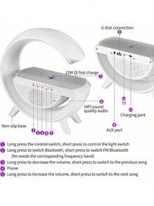 FANOVA Reloj despertador de luz color sorpresa con cargador inalámbrico  de 15 W inteligente gradual amanecer reloj despertador lámpara de noche regalo para bebés niños adultos dormir - Multicolor - Ver 8