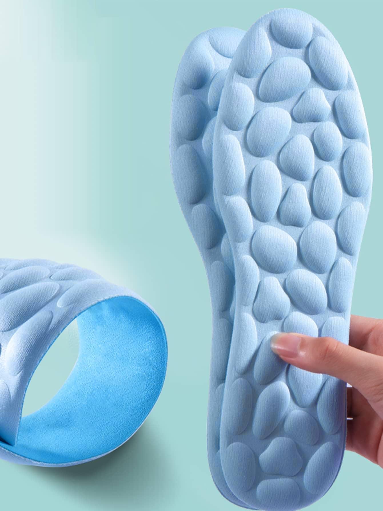 鹅卵石鞋垫-蓝色（鹅卵石随机分布不均匀） - 藍色 - 查看 1