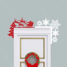 Pp922入組聖誕節毛氈門和角落櫥櫃上腳裝飾套裝,霜雪、馴鹿和聖誕老人設計,適用於家居派對節日裝飾,包含膠點 - 彩色 - 查看 11