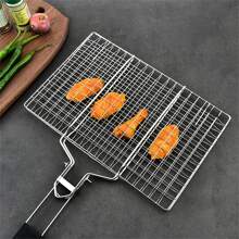 1 件 304 不锈钢烧烤网夹，带手柄，多功能烧烤架，户外露营野餐，炊具烧烤工具配件