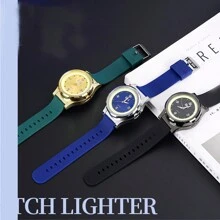 USB充电打火机手表多功能夜灯电子烟打火机个性化男士礼物 - 黑色 - 查看 6