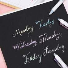 6pcs/set Galaxy Erasable Press Type Fluorescent & Glitter Gel Pens For Student Drawing, Artistic Drawing, Comic Design, Sketching, Line Tracing, And Paperwork Making - Multicolor - View 3