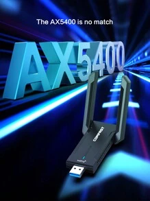 Comfast Usb Wifi 轉接器 Wifi6 驅動 免費無線 Wi-fi 轉接器 Ax5400 Usb3.0 Wi Fi 網路卡 Rtl8832cu Wpa3 電競遊戲 適用於 Win11 - 黑色 - 查看 3