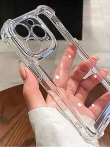 Carcasa A Prueba De Golpes Para Iphone Con Diseño De Cojín De Aire En Cuatro Esquinas - transparente - Ver 2