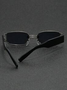 1pc Small Square Frame Metal Minimalist Fashion Glasses, Suitable For Daily Wear For Summer Beach Vacation,Outdoor,Travel Back To School Fashionable Preppy School Look