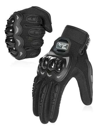 Un par de guantes para motociclistas, guantes táctiles para pantalla, guantes protectores de invierno para motocross y carreras, guantes negros, calentadores de manos de invierno