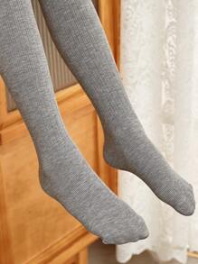 1 Miếng Trẻ em Màu thuần Sọc Xà cạp , Cổ điển Quần tất Đối với Con trai Và Cô gái ( Kích thước ) - Xám - Xem 5