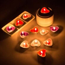 50pcs Red Heart-shaped Romantic Candle Set - Red - View 1