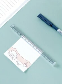 1 pieza Prisma cuadrangular transparente de acrílico con escala de 15 cm, adecuado para exámenes y dibujo, regla, reglas - transparente - Ver 5