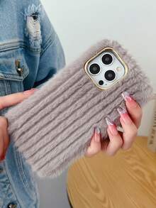 垂直條紋絨面防摔手機殼，適用於iPhone、Galaxy、Moto、Pixel等手機 - 灰色 - 查看 5