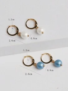 2 đôi Đúng mốt Cổ điển Trân châu Thả hoa tai Thích hợp Đối với Của phụ nữ Mặc hàng ngày - bông tai ngọc trai - Xem 7