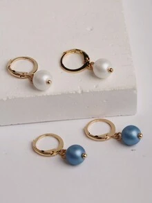 2 đôi Đúng mốt Cổ điển Trân châu Thả hoa tai Thích hợp Đối với Của phụ nữ Mặc hàng ngày - bông tai ngọc trai - Xem 6