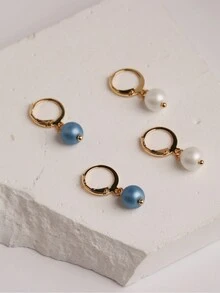 2 đôi Đúng mốt Cổ điển Trân châu Thả hoa tai Thích hợp Đối với Của phụ nữ Mặc hàng ngày - bông tai ngọc trai - Xem 2