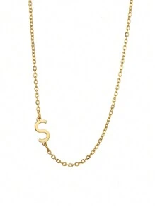 1 件女士不銹鋼首字母項鍊 A-z 大寫字母吊墜生日禮物 - 信件系列 - 查看 14