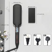 1pc Professional Wide Ceramic Plate Hair Flat Iron With LCD Display Hair Straightener