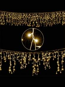 Bright Christmas Waterfall Led Christmas Lights 10m Waterfall With 500 LEDS Christmas Decorative Lights - 黃色 - 查看 1