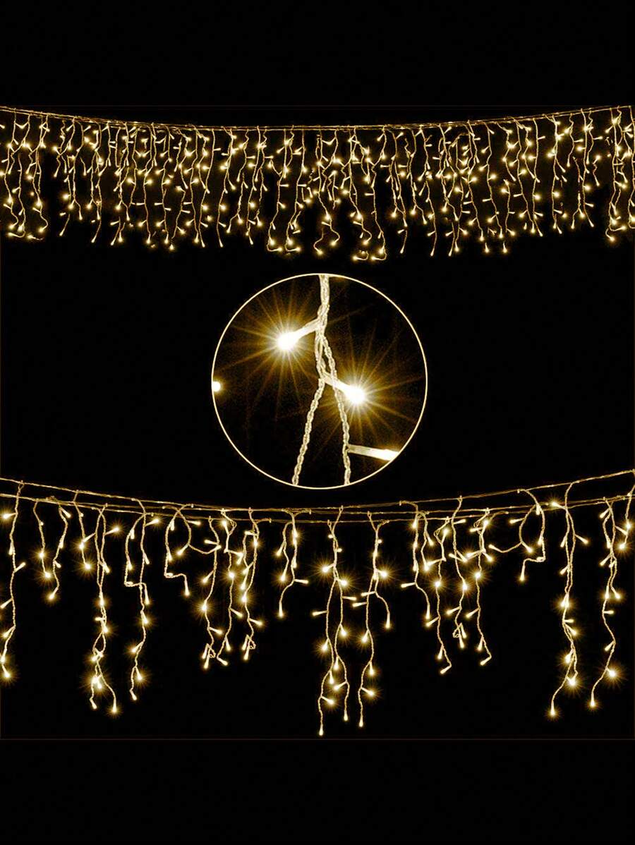 Bright Christmas Waterfall Led Christmas Lights 10m Waterfall With 500 LEDS Christmas Decorative Lights - 黃色 - 查看 1