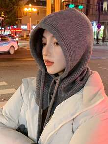 Grey Scarf Hat - Grey - View 1