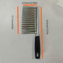 Upgrade Your Kitchen with this Versatile Stainless Steel Potato & Cucumber Slicer! - Black - View 3