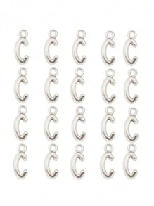 20入組/包鋅合金字母c形diy珠寶吊墜,可用作手鍊/項鍊配飾