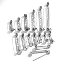 20入組不銹鋼胸針,帶安全鎖頭扣頭徽章針,手工diy珠寶飾品配件