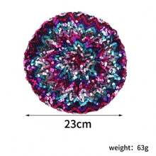 1 Miếng Đỏ  Long lanh Mũ beret , Sáng bóng Kim sa Sàn nhảy Buổi tiệc Mũ Đối với Người lớn , Thích hợp Đối với Giáng sinh Qủa tặng Và Hằng ngày Thời trang Mặc - Đỏ - Xem 3