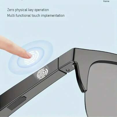 ABS智能BT5.0眼镜，多功能眼镜，带无线通话、音乐播放、户外运动耳机、可充电、HIFI音质、高清镜片、中性色、触摸控制、电池寿命长、防紫外线镜片，方便日常旅行（ABS材质主要是为了轻便，请妥善保管您的个人物品）