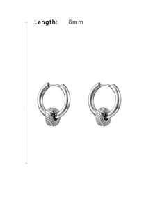 Retro And Unisex Earrings With Unique Design For A Punk And Sharp Look, Ins Style - Silver - View 5