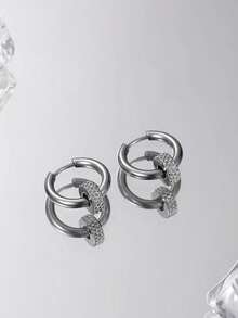 Retro And Unisex Earrings With Unique Design For A Punk And Sharp Look, Ins Style - Silver - View 2